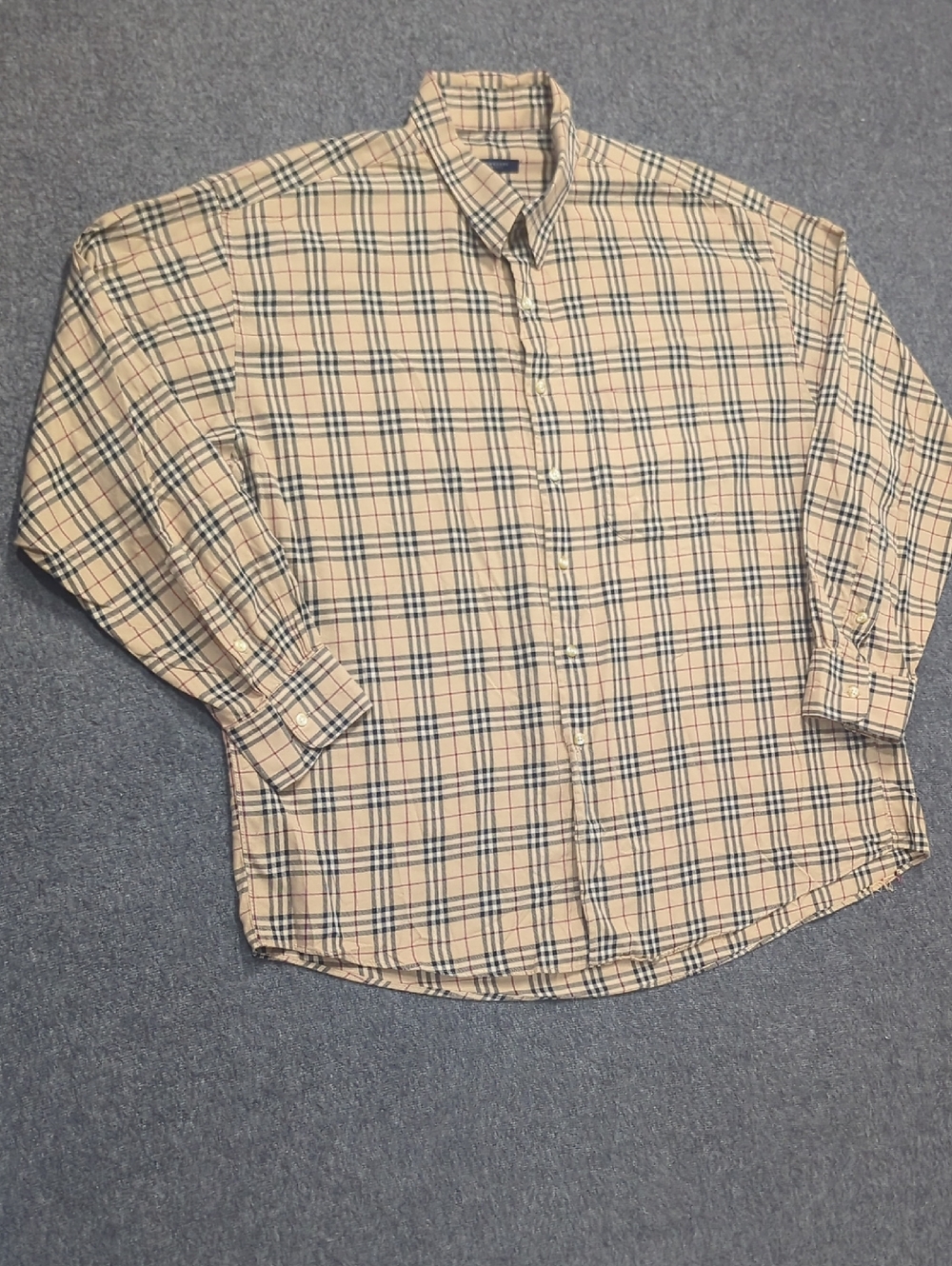 Burberry London Shirt Men's 2XL Tab Nova Check Plaid Button-Down Old Money Work